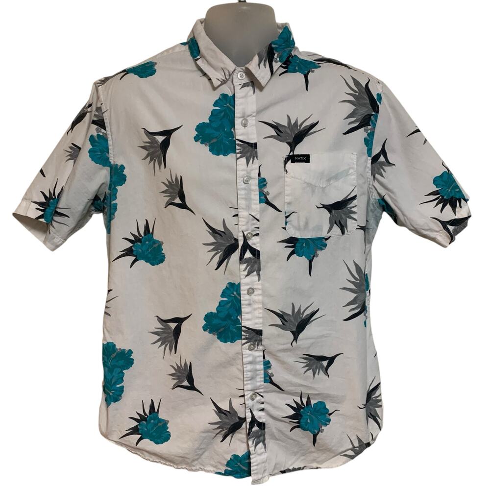 Matix Floral Button Down Shirt Mens Size L